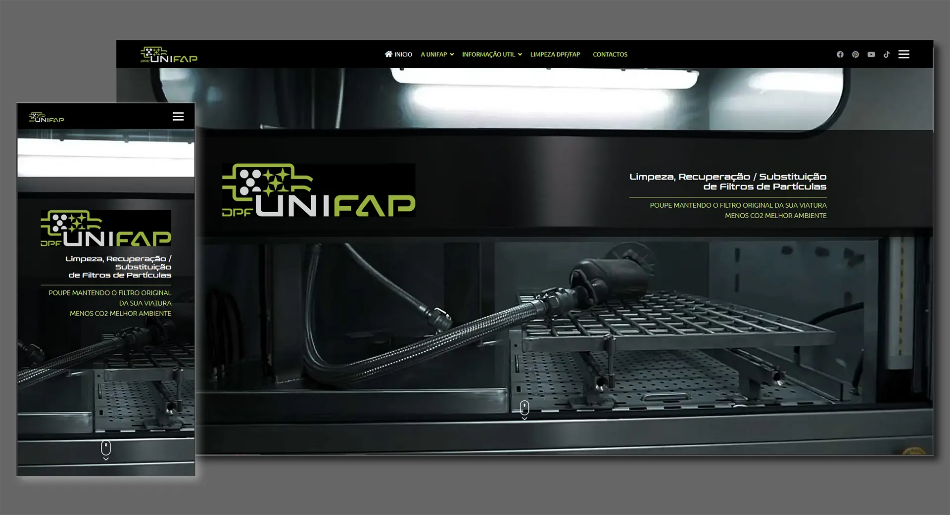 Web Site desenvolvido com design personalizado para empresa Unifap